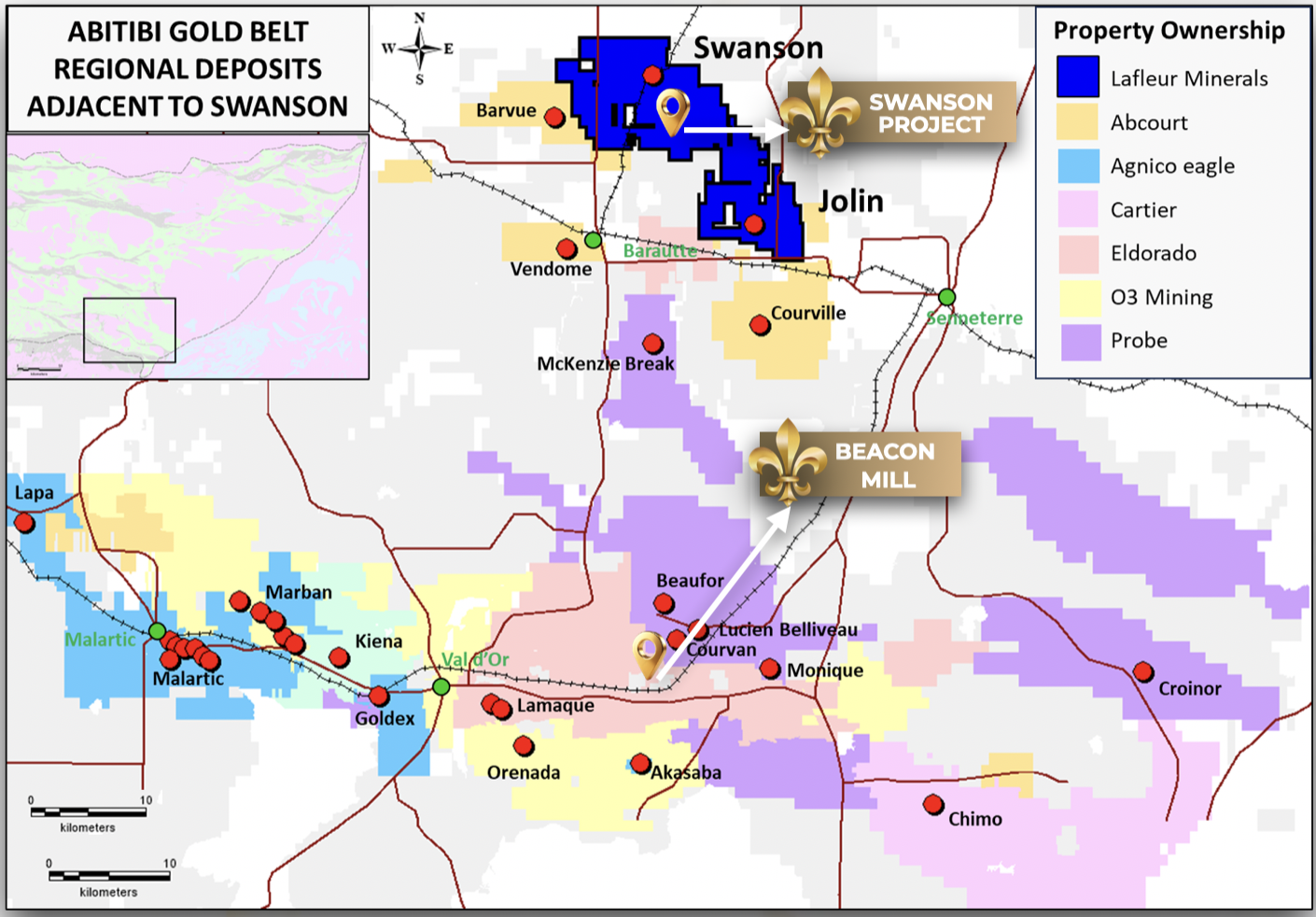 Abitibi Gold Belt Regional Map